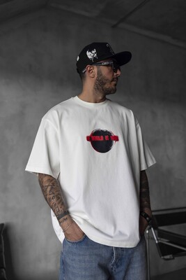 THE WORLD IS YOURS PRINTED T-SHIRT WHITE 1833 - Thumbnail (3)