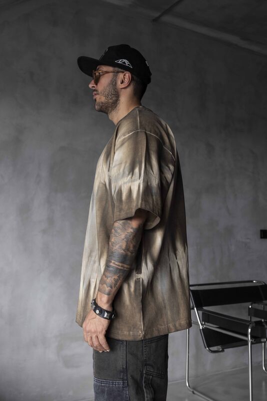 TIE-DYE WASHED T-SHIRT BROWN 1685 T-shirts Black Island