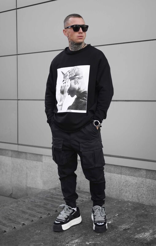 Tupac Printed Black Sweatshirt 1468 (1)