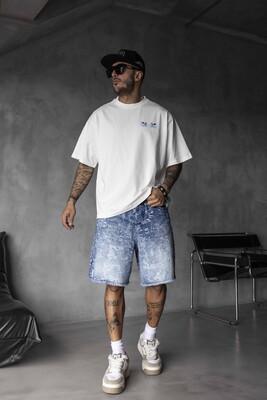 Vintage Angel Print Oversized White T-Shirt 1862 - Thumbnail (2)