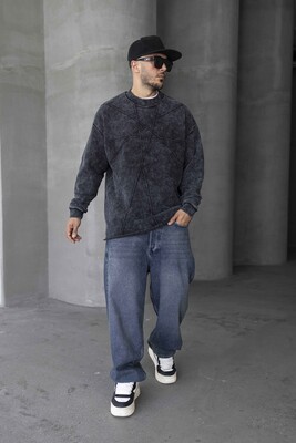 Black Island - Washed Black Sweatshirt 1645 (1)