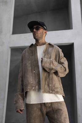 Washed Brown Jacket 17304 - Thumbnail (2)