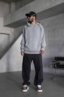 Black Island - Washed Hooded Sweatshirt Gray 1920