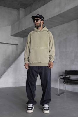 Black Island - Washed Hooded Sweatshirt Khaki 1920