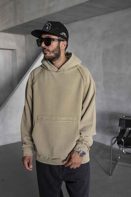 Black Island - Washed Hooded Sweatshirt Khaki 1920 (1)