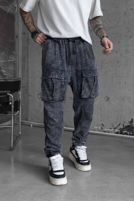 Black Island - Washed Jogger Pants Blue 16650 (1)