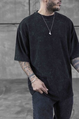WASHED T-SHIRT BLACK 1723 - Thumbnail (3)