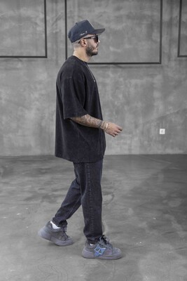WASHED T-SHIRT BLACK 1723 - Thumbnail (2)
