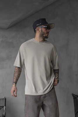 Black Island - WASHED T-SHIRT BEIGE 1814 (1)