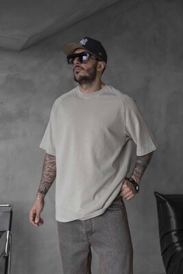 WASHED T-SHIRT BEIGE 1814 - Thumbnail (2)