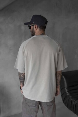 WASHED T-SHIRT BEIGE 1814 - Thumbnail (3)