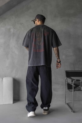 WASHED T-SHIRT BLACK 1722 - Thumbnail (2)