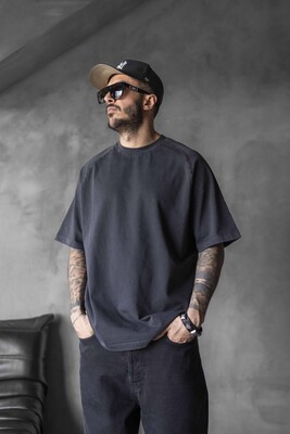 WASHED T-SHIRT BLACK 1814 - Thumbnail (2)