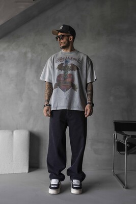 Black Island - WASHED T-SHIRT GRAY 1722