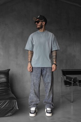 Black Island - WASHED T-SHIRT LIGHT BLUE 1821