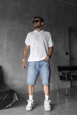 Black Island - WHITE POLO COLLAR KNITWEAR KRN1005