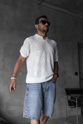 Black Island - WHITE POLO COLLAR KNITWEAR KRN1005 (1)